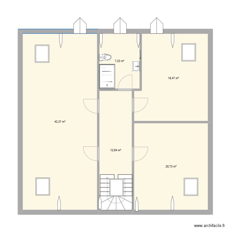 OPTION 2. Plan de 5 pièces et 102 m2
