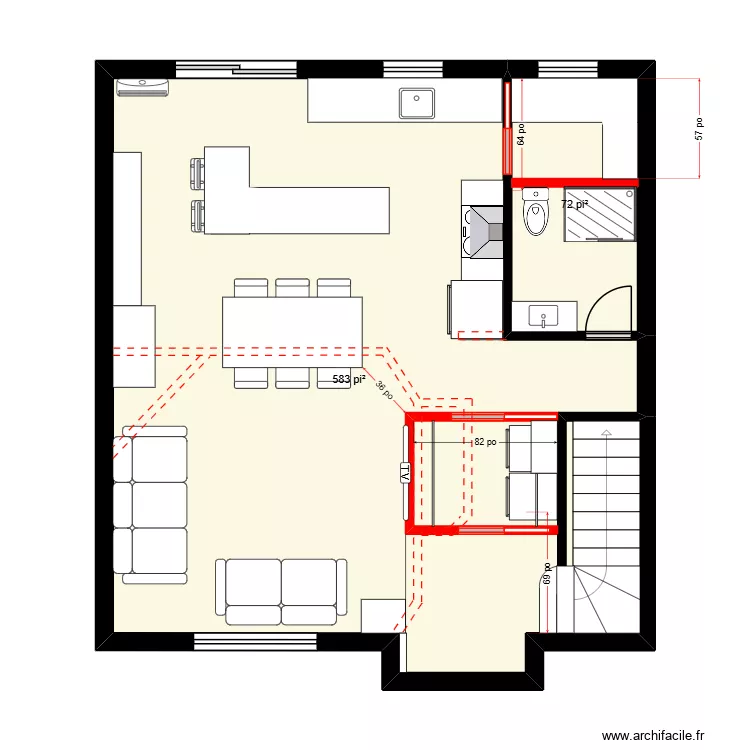 joelle rdch 1. Plan de 2 Pièces et 61 m² joelle rdch 1. Plan de 2 Pièces et 61 m²