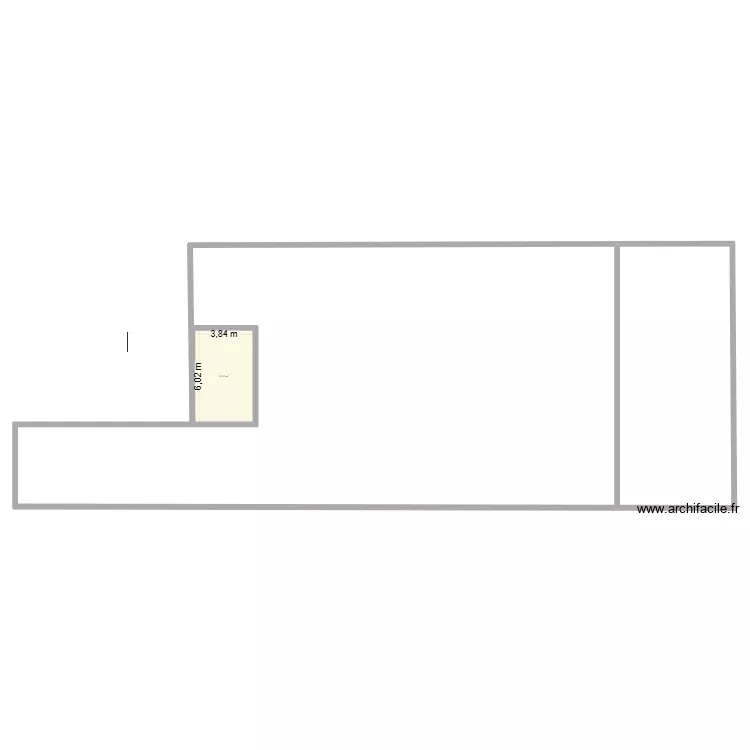 caf&eacute;teria. Plan de 1  et 23 m²