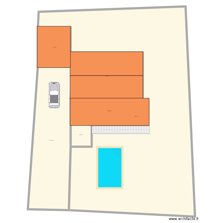 plan piscine. Plan de 6 pièces et 735 m2