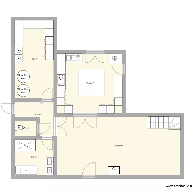 maison. Plan de 6 et 100 m² maison. Plan de 6 et 100 m²