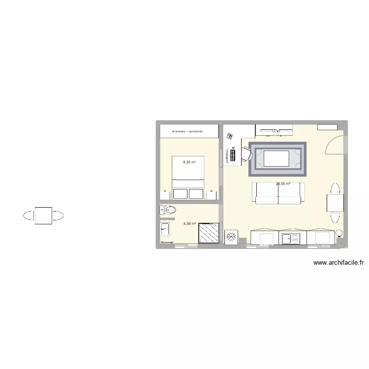 lucas fin. Plan de 3  et 39 m²