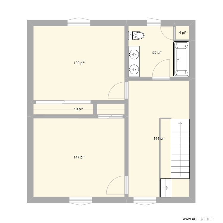FG-18B. Plan de 6 pièces et 47 m2