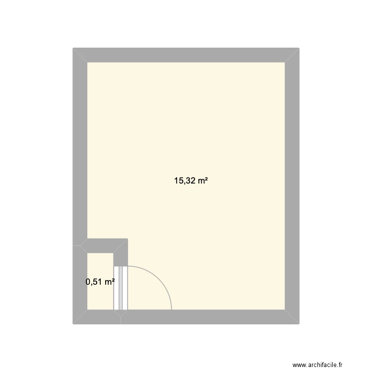 meo. Plan de 2 pièces et 16 m2