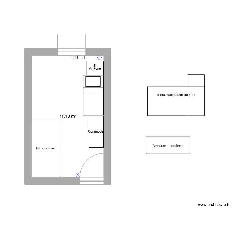 test. Plan de 1  et 11 m²