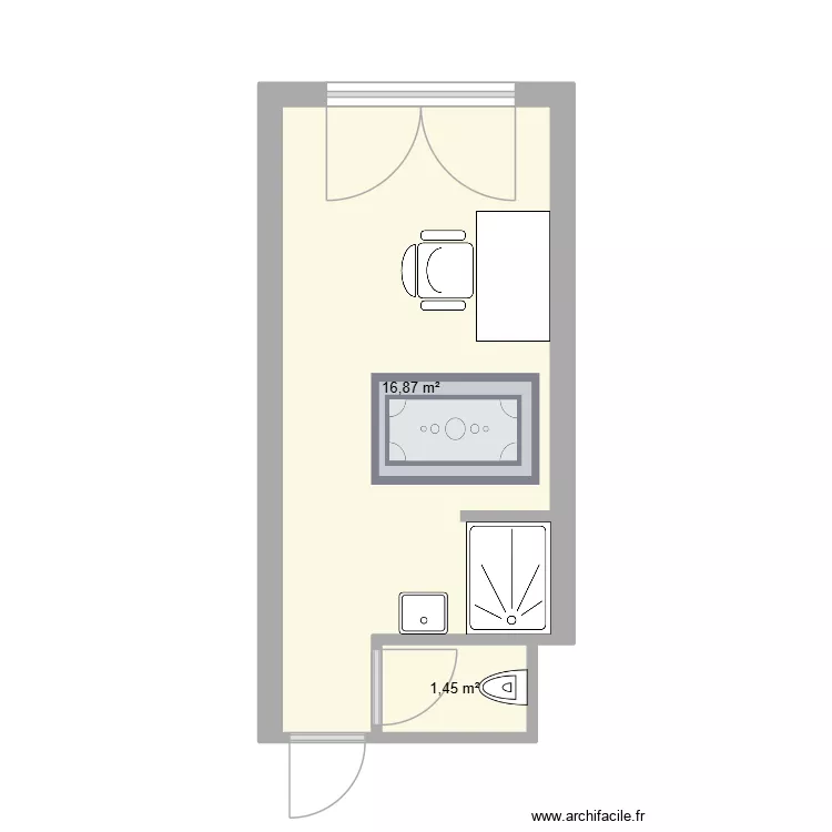 Bureau LLN. Plan de 2 et 18 m² Bureau LLN. Plan de 2 et 18 m²