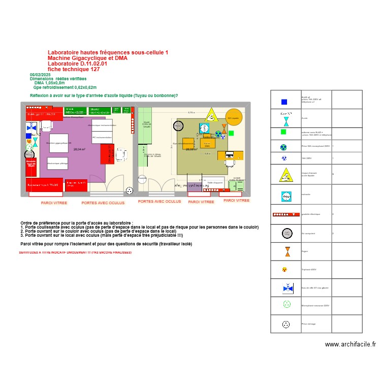Fiche 127_ Labo hautes fréquences sous cellule 1 V2025-03-10. Plan de 2 pièces et 52 m2