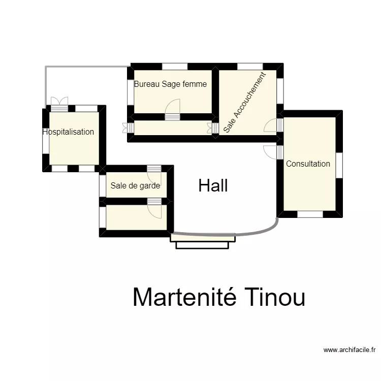 Vue en plan Marternit&eacute; Tinou. Plan de 