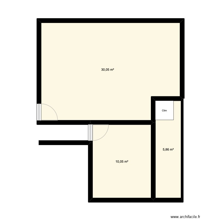Bel Ombre. Plan de 3 pièces et 46 m2
