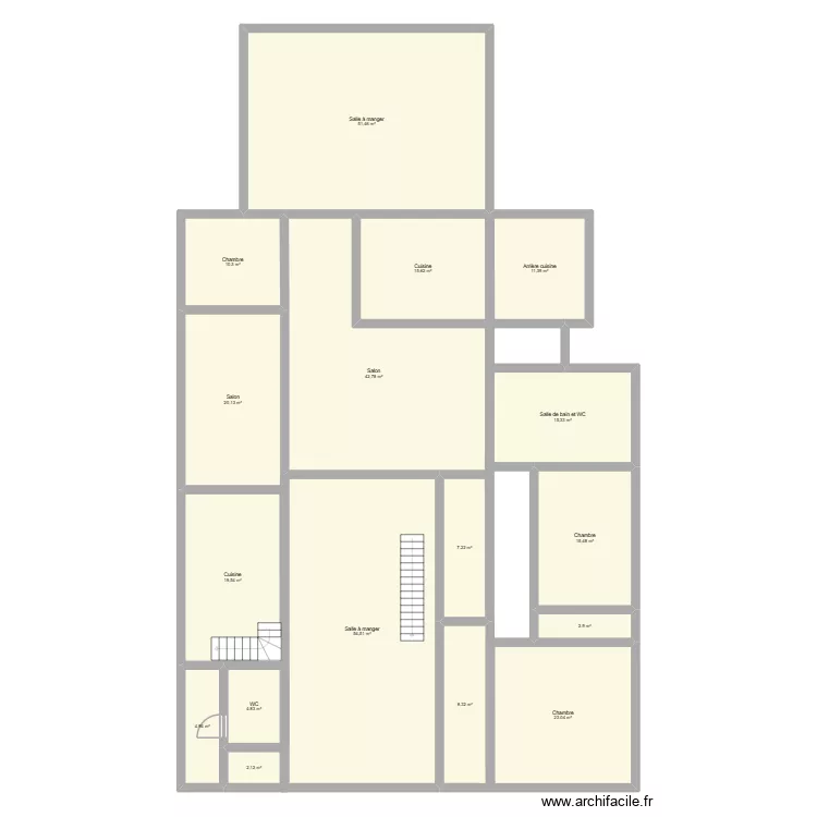 Refuge Sous La Joux RDC. Plan de 17 Pièces et 310 m² Refuge Sous La Joux RDC. Plan de 17 Pièces et 310 m²