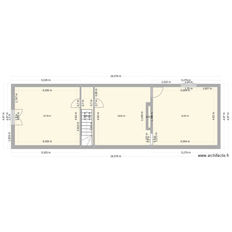 Etage_Chamblac_03. Plan de 5 pièces et 69 m2