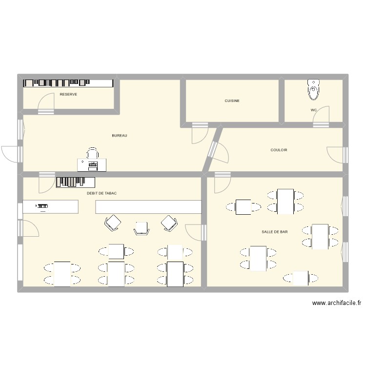 TABAC MABLY. Plan de 7 pièces et 151 m2