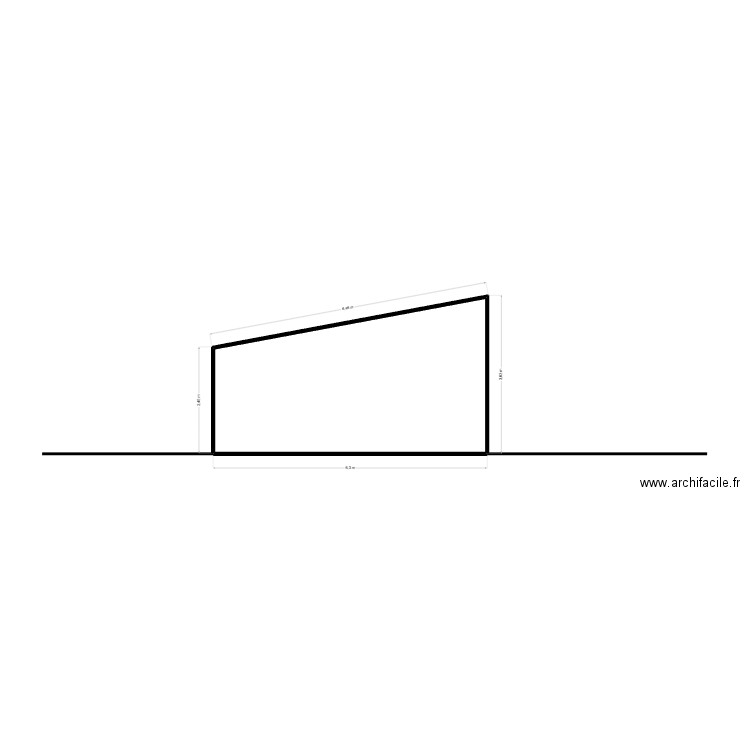 Plan de coupe. Plan de 1 pièce et 19 m2