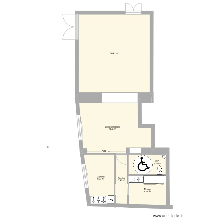 MARSAC SUR DON - Plan PMR. Plan de 0 pièce et 0 m2 MARSAC SUR DON - Plan PMR. Plan de 0 pièce et 0 m2