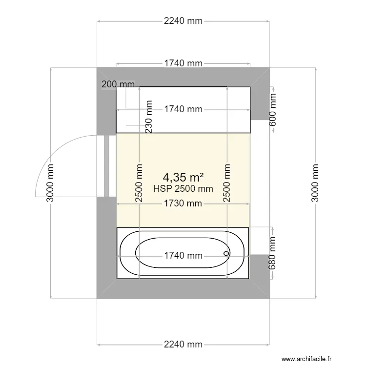 sdb haut. Plan de sdb haut. Plan de