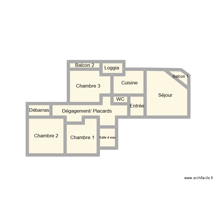 2511 COLLET. Plan de 13 pièces et 11 m2