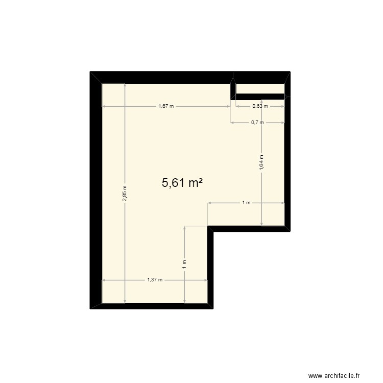 SANDRA RECHE ( ASEO  COTAS ). Plan de 2 pièces et 6 m2