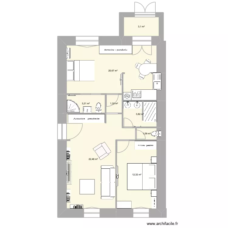 Appartement modifier Ter. Plan de 