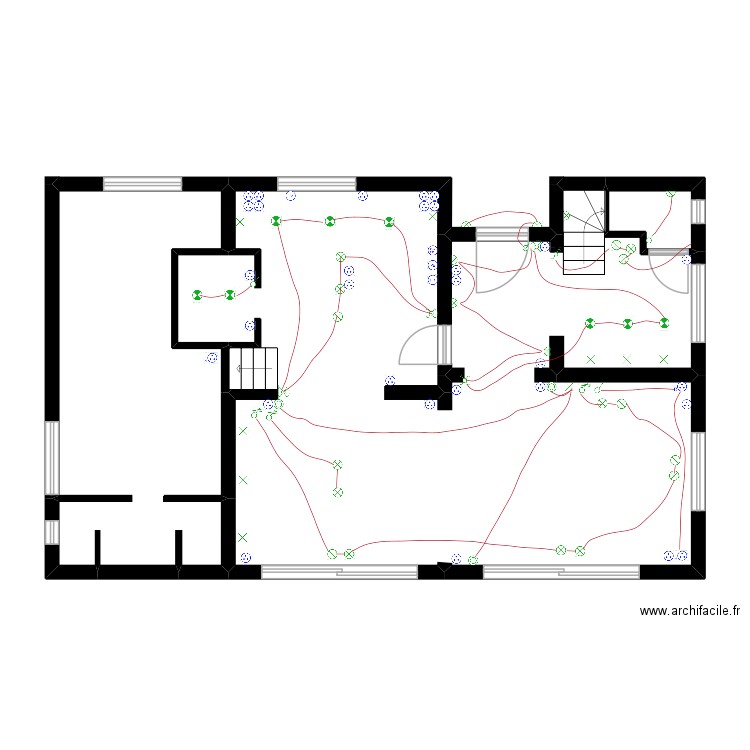 plan rdc. Plan de 3 pièces et 82 m2