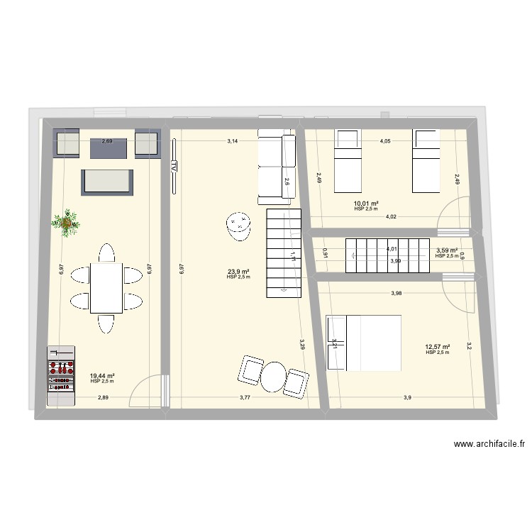 Neffies. Plan de 8 pièces et 143 m2