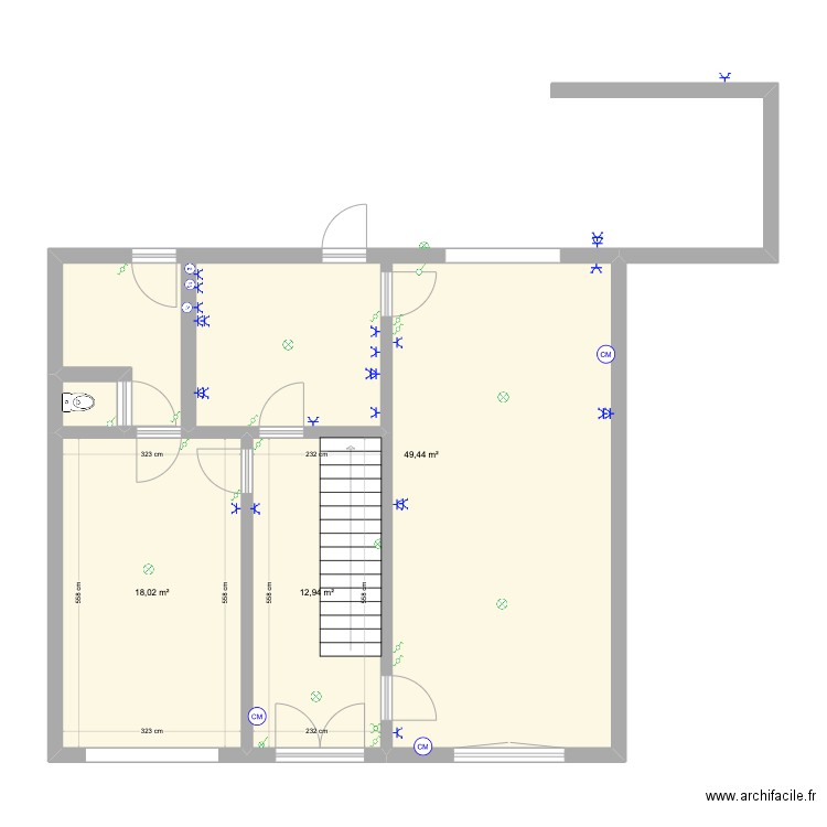 Maison Gwen. Plan de 4 pièces et 81 m2