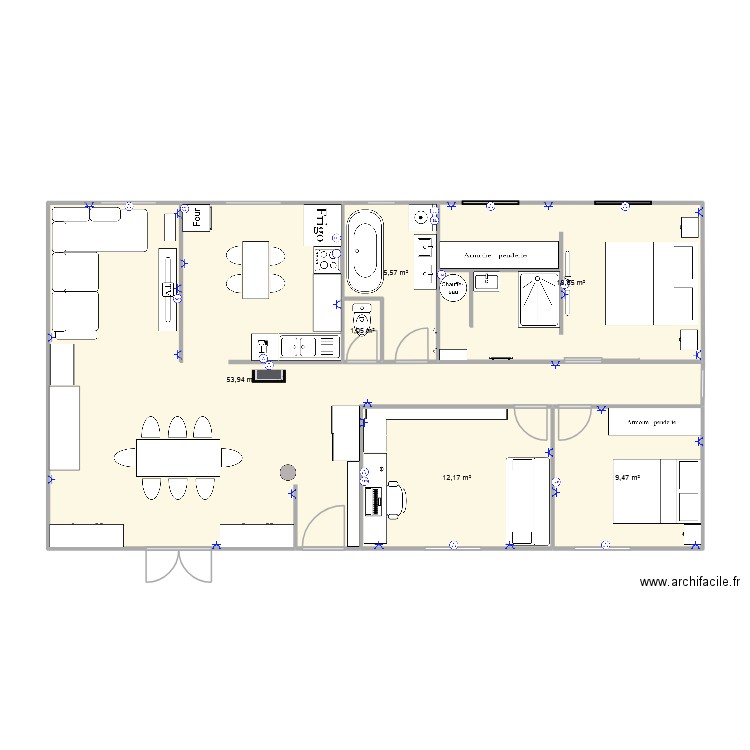 Maison Rebourguil 2. Plan de 6 pièces et 101 m2