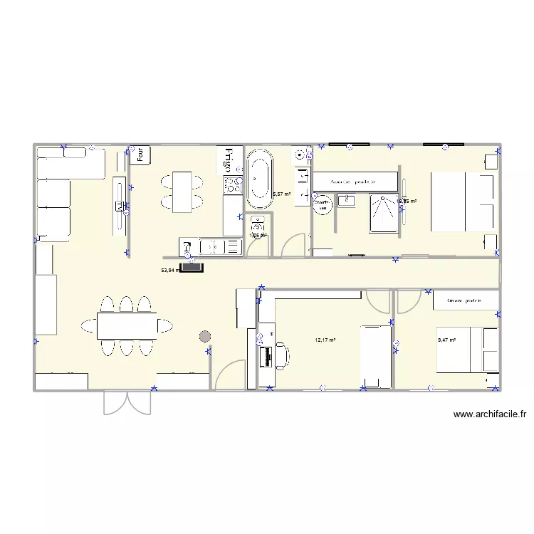 Maison Rebourguil 2. Plan de 6 pièces et 101 m²