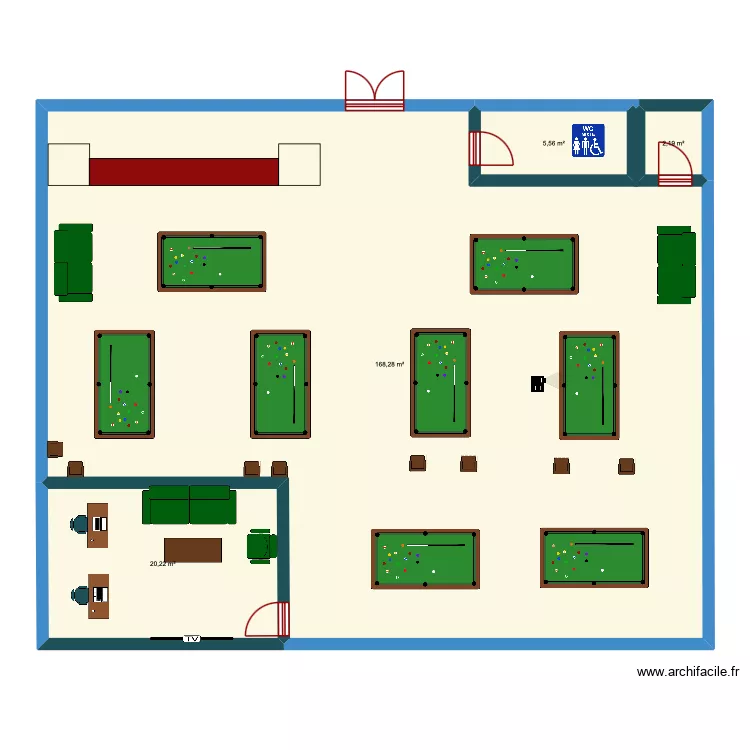 Projet Finance. Plan de 4  et 196 m²