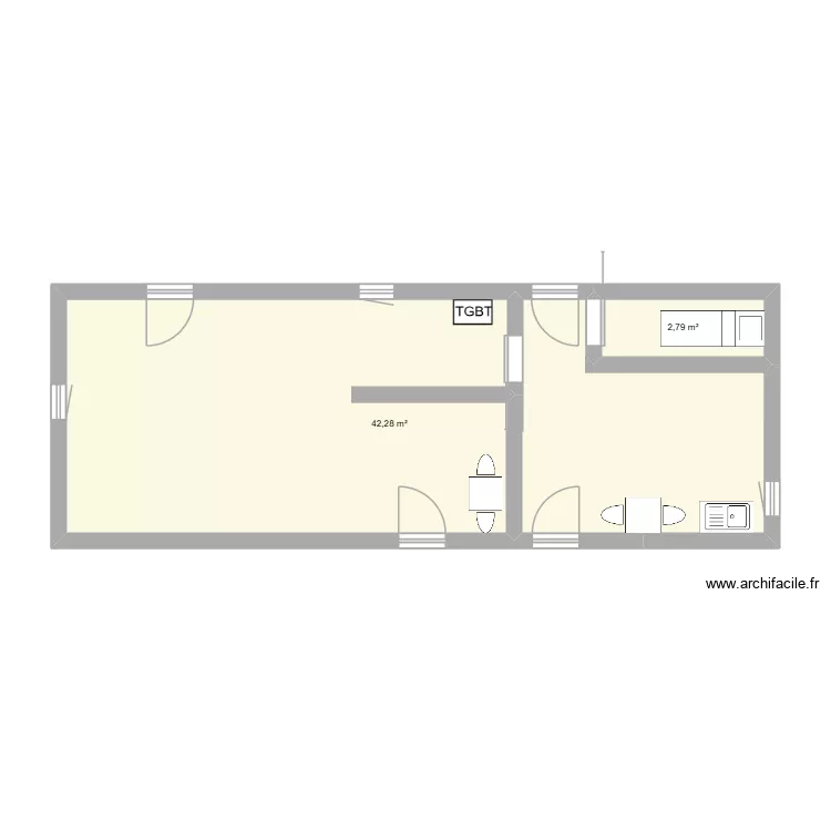 Local de stockage. Plan de 2 et 57 m² Local de stockage. Plan de 2 et 57 m²