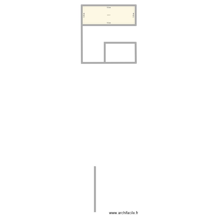 U MAISON. Plan de 1 pièce et 35 m2