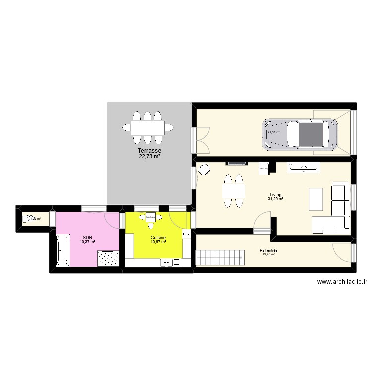 Plan Sabrina. Plan de 7 pièces et 111 m2