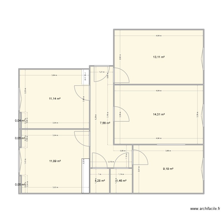 Le puy Original. Plan de 11 pièces et 70 m2