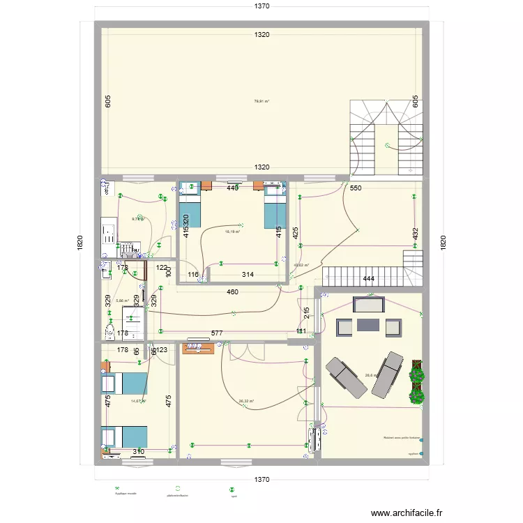 Etage complet Vjuin . Plan de 