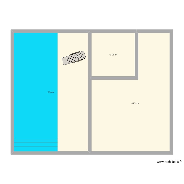 Tunisie Maison + Garage. Plan de 3 pièces et 115 m2
