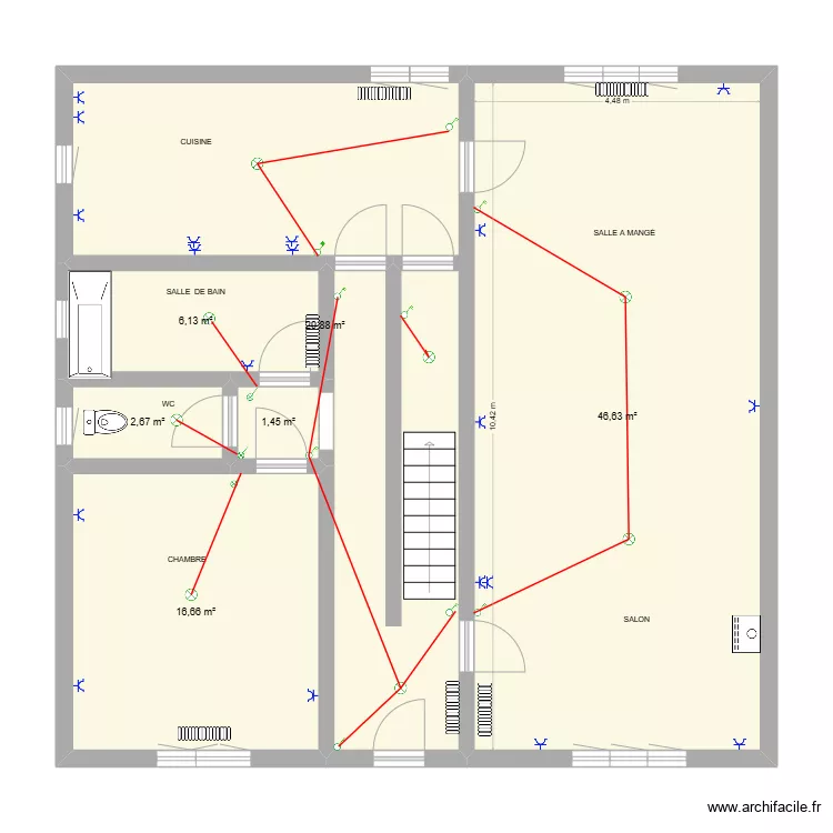 R DE CHAUSSER. Plan de 