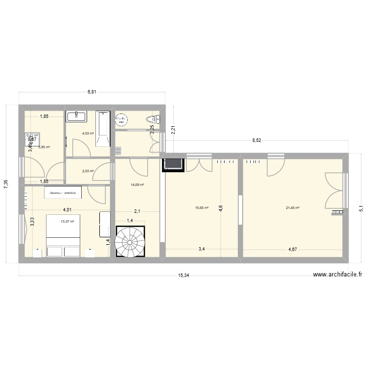 Pavillon clamart V2. Plan de 13 pièces et 132 m2