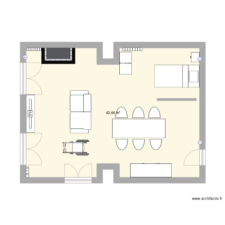 MAINEULT. Plan de 1 pièce et 42 m2