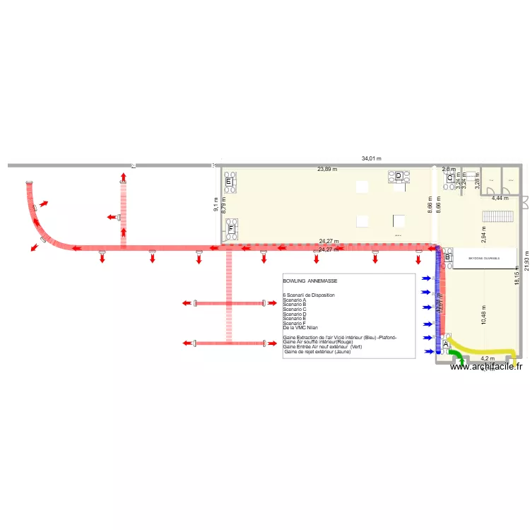 PLAN VMC  DOUBLE FLUX THERMODYNAMIQUE  A. Plan de 3  et 414 m²