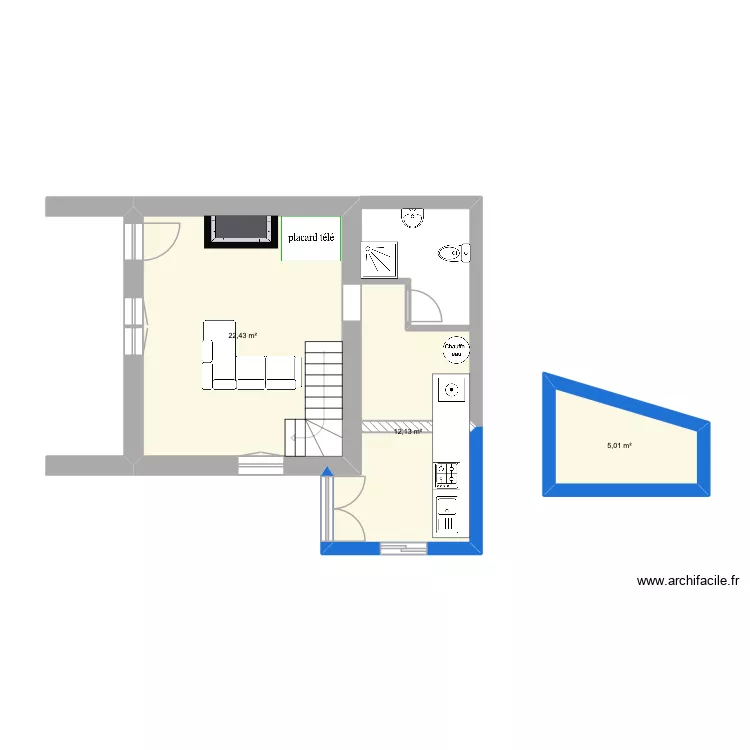 projet 1. Plan de 3  et 40 m²