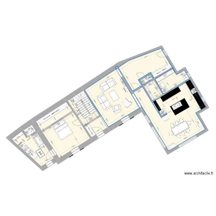Perros Le Gac  principal. Plan de 7 pièces et 128 m2
