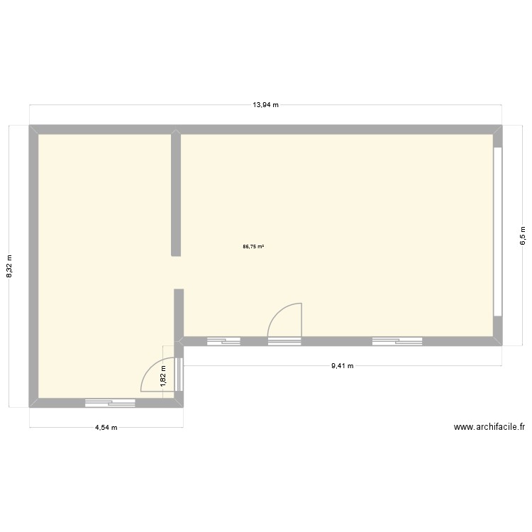 GARAGE. Plan de 1 pièce et 87 m2