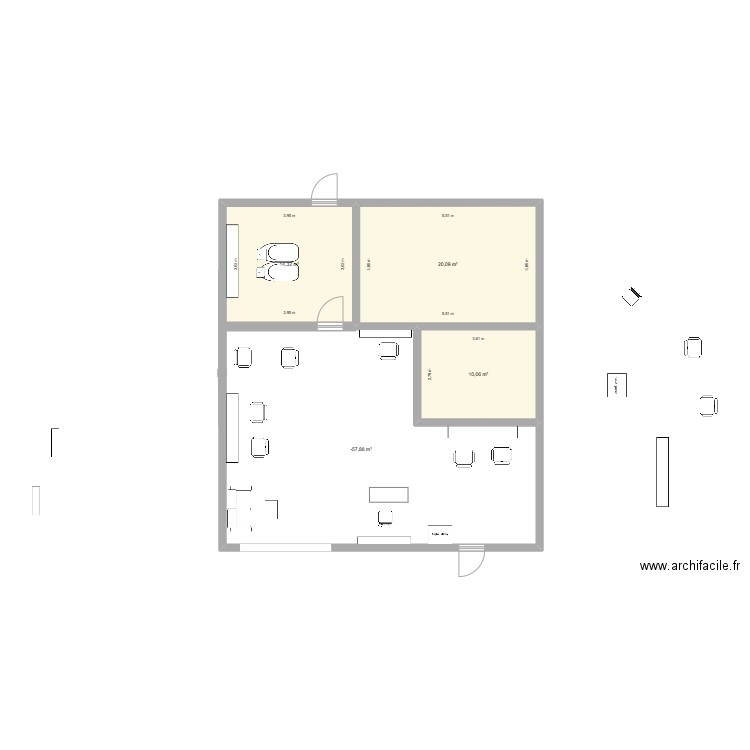 salon ALASKA. Plan de 4 pièces et 98 m2