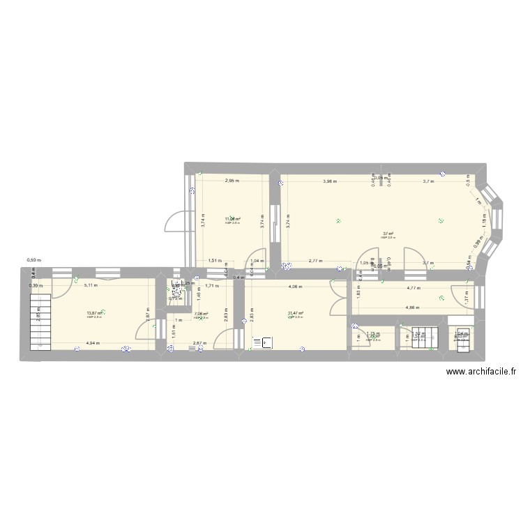 47 mvz rez. Plan de 8 pièces et 85 m2