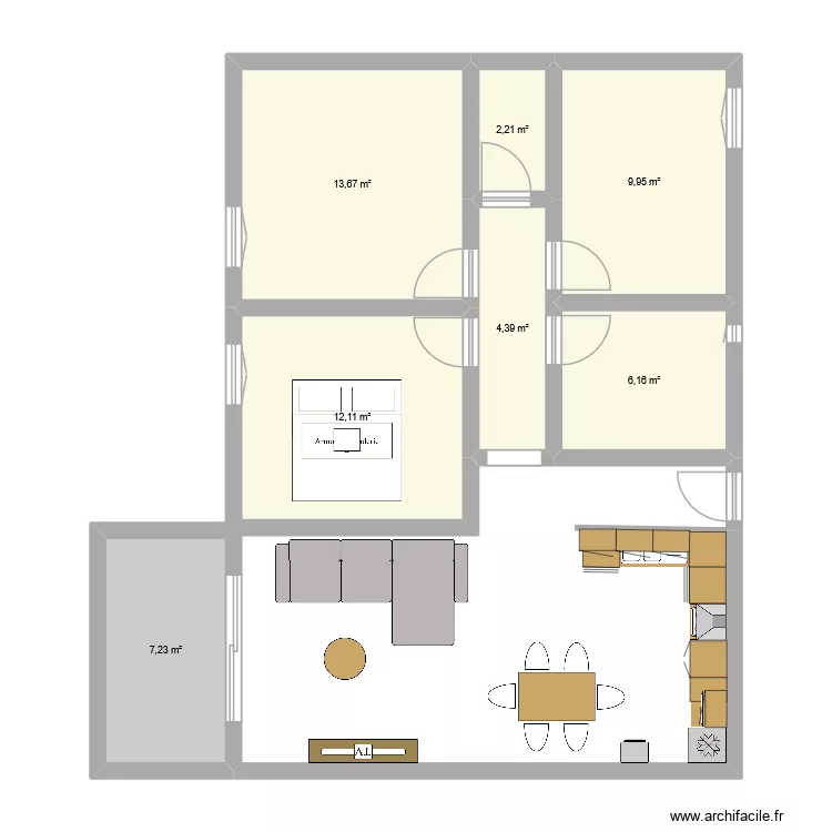 appart 1. Plan de 7 et 56 m² appart 1. Plan de 7 et 56 m²