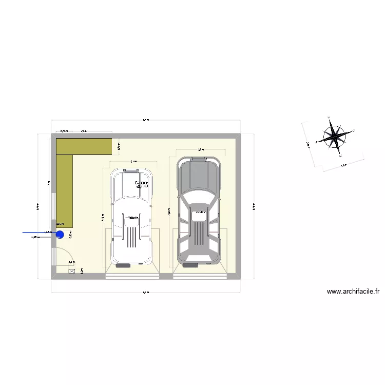 Garage + VL dimensionnés. Plan de Garage + VL dimensionnés. Plan de