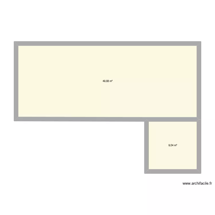 etage. Plan de 2  et 59 m²