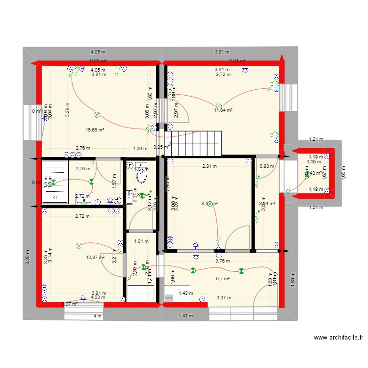 plan maison  sous sol projet 5. Plan de 27 pièces et 190 m2