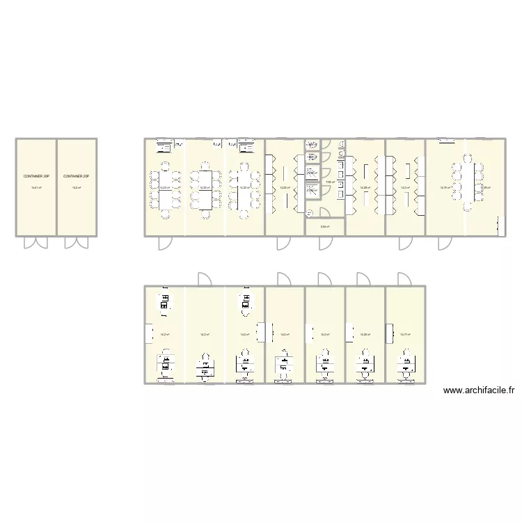 EIFFAGE CHANTIER GARE D'ECULLY. Plan de 23  et 256 m²