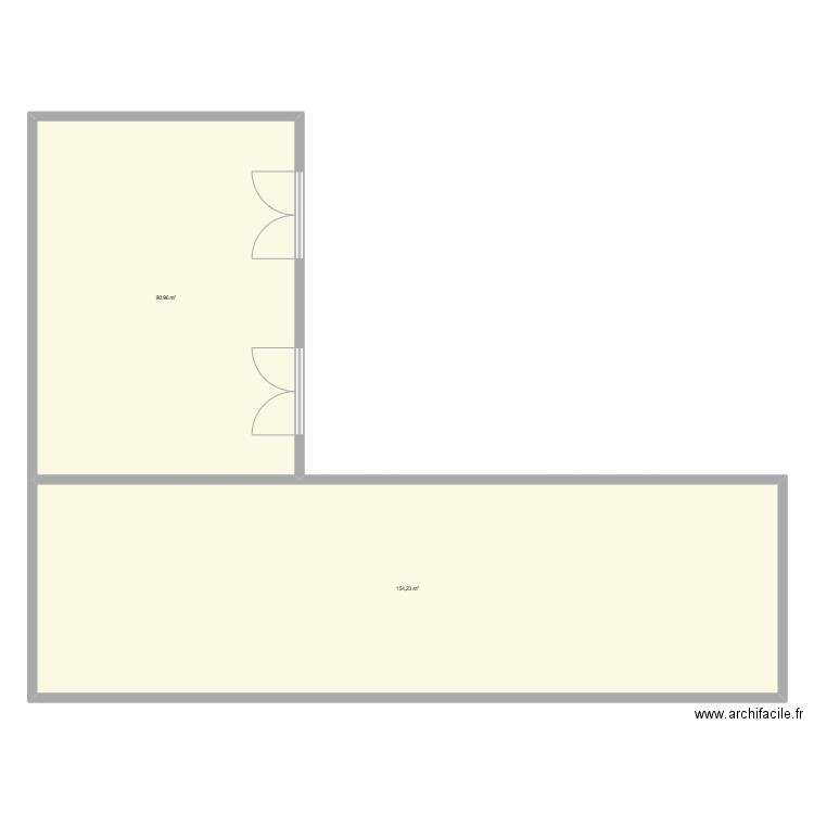 Plan maison Boué. Plan de 2 pièces et 245 m2