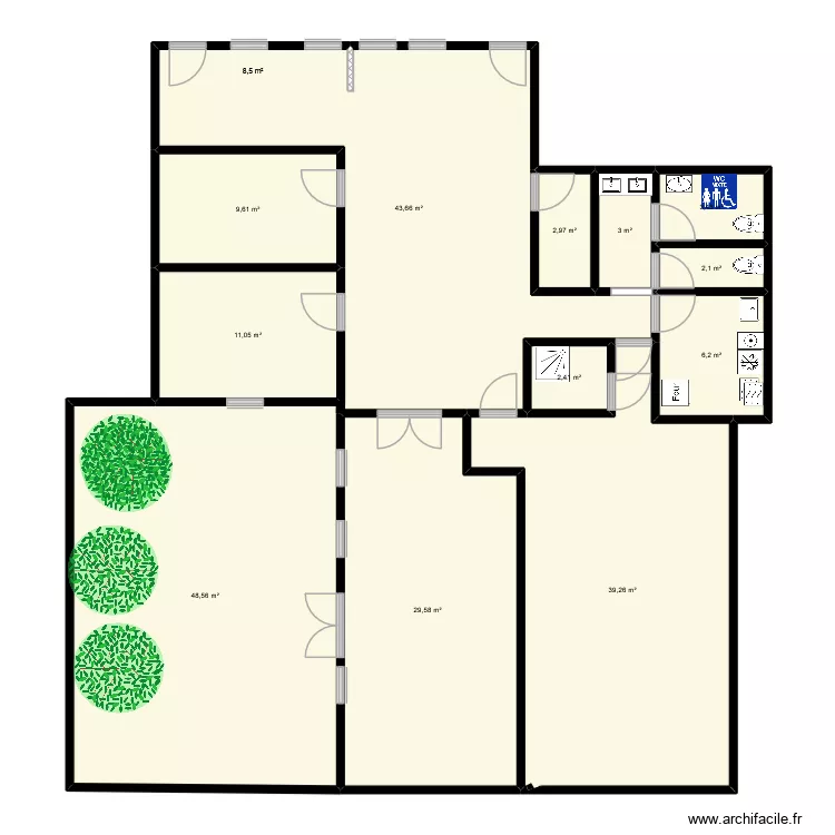 AFO CLICHY. Plan de 12  et 202 m²